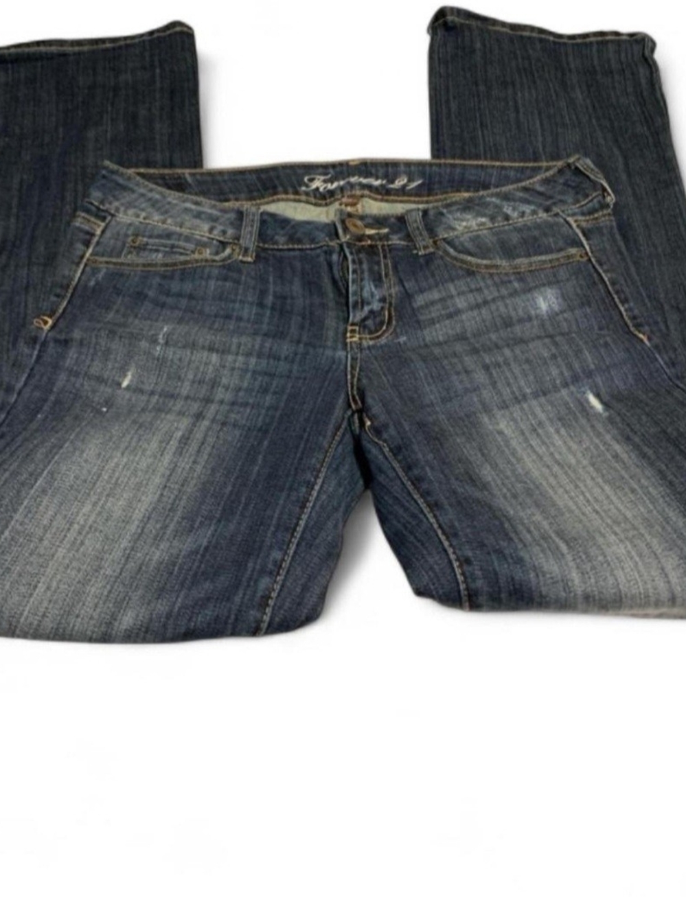 Forever 21 Women's Boot Cut Jeans in Dark Blue Wash